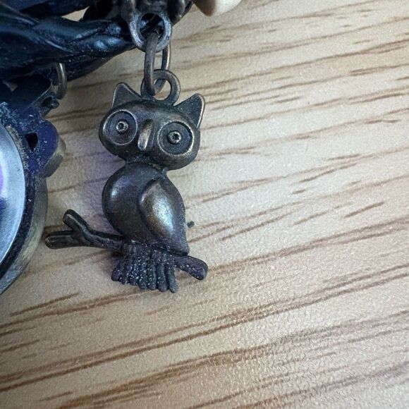 🦉 Boho Owl Charm Wrap Watch – Vintage Style Quartz Bracelet with Beads - Picture 4 of 4